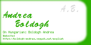 andrea boldogh business card